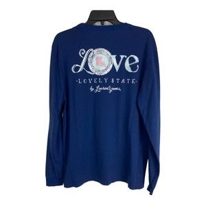 Lovely State Lauren James Womens Shirt Size Medium Long Sleeve Pocket Louisiana